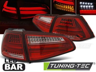 VW Golf 7 VII Voll LED Lightbar Rückleuchten, Heckleuchten, Rot-klar-weiß