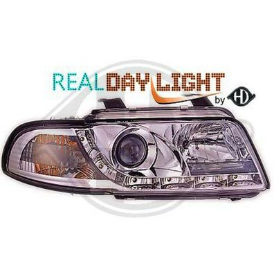 Audi A4 B5 LED Tagfahrlicht Scheinwerfer Limousine + Avant 1999-2000 Chrom Euro. zu