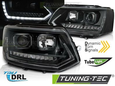 VW T5 GP Scheinwerfer Dynamische SEQ Blinker LED Tagfahrlicht, Schwarz, Halogen