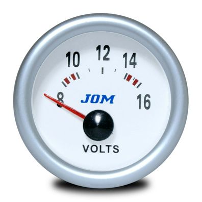 Jom Youngtimer Volt ZusatzInstrument 12Volt Anzeige Instrument 52mm weiß,12 Vot