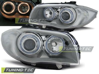 BMW 1er E81/ E82/ E87/ E88 Scheinwerfer Grau mit Halogen Standlicht Ringen.2004-11