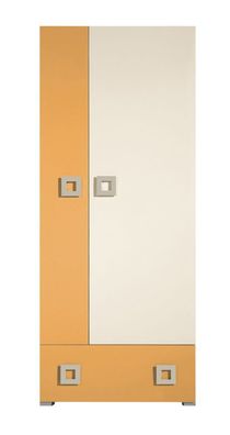 Jugendzimmer Drehtürenschrank / Kleiderschrank Namur 01, Farbe: Orange / Beige -
