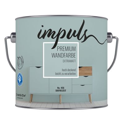 IMPULS Premium Trend Wandfarbe 2,5L Skifreizeit mint extra matt Farbe Innenfarbe