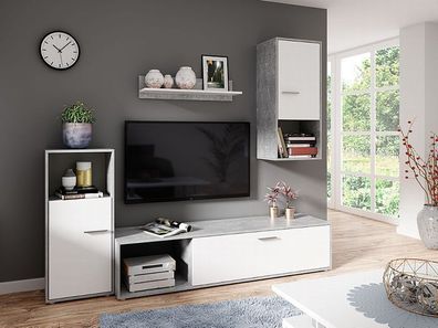 Wohnwand Aran Anbauwand Wohnzimmer-Set Wohnmöbel Modern Kollektion M24