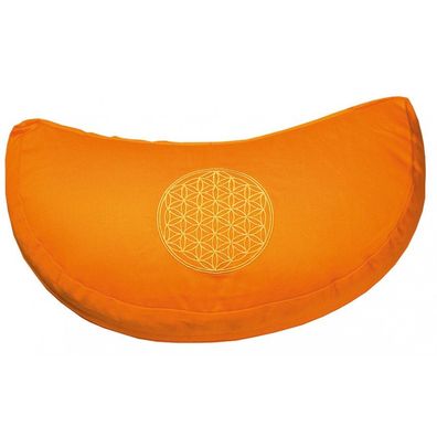 Meditationskissen BLUME DES LEBENS orange 40 x 20 cm Sitzkissen Yogakissen