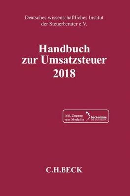 Handbuch zur Umsatzsteuer 2018, Deutsches Wissenschaftliches Institut Der S ...