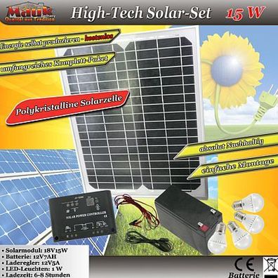 Solar System Solaranlage Anlage Photovoltaik 15W hochwertig #02