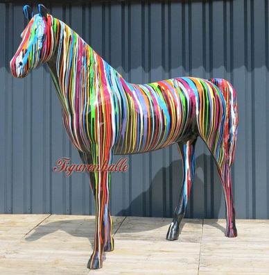 Pferd Farbverlauf Multicolor Desginer Pop Art Modern groß Skulptur Figur Deko
