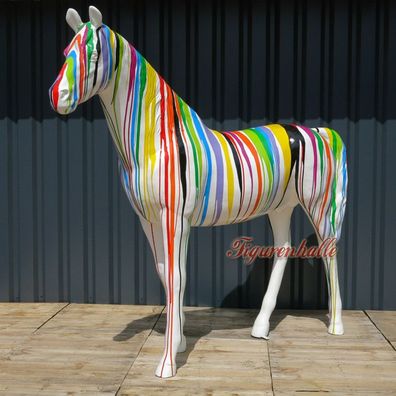 Design Figur Horse Colore originalgetreue Pferdeskulptur Deko Pferd Fiberglas Statue