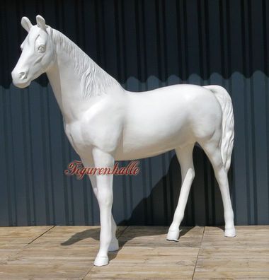 Design Figur Horse Colore Pferdeskulptur Deko Pferd Fiberglas Statue weiß
