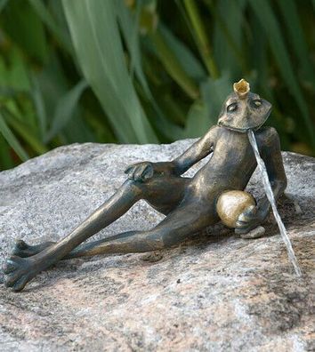 Bronzefigur Wasserspeier Froschkönig Detlef 34cm lang Rottenecker Bronze Frosch