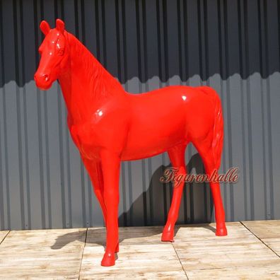 Design Figur Horse Colore Pferdeskulptur Deko Pferd Fiberglas Statue rot