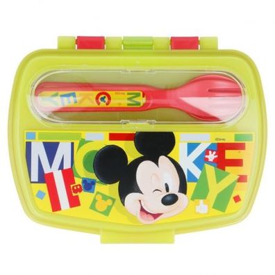 Disney Mickey Mouse Maus Club House 3-teilige Sandwich Dose Lunch Set Besteck