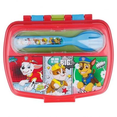 Paw Patrol 3-teilige Sandwich Dose Lunch Set Besteck Marshall Chase Rubble