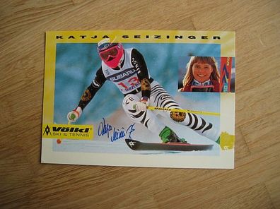 Skirennläuferin Abfahrt Olympiasiegerin Katja Seizinger - handsigniertes Autogramm!!!