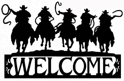 Westernreiten Cowboy Welcome Hofschild Ranch aus 3mm Stahl Handarbeit