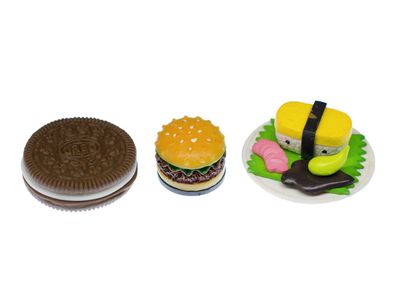 3er Set Magnete Essen Miniblings Magnet Kühlschrankmagnet Sushi Keks Hamburger