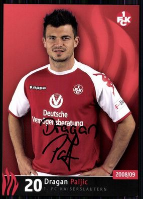Dragan Paljic 1. FC Kaiserslautern 2008-09 Original Signiert + A 83109