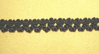 Posamentenborte feine Trachtenborte seidig glänzend schwarz 1,5 cm breit je 1 Meter