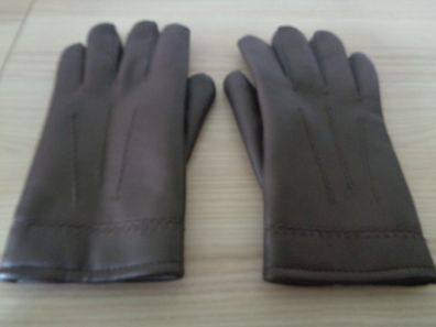 Herren Handschuhe - innen gefüttert-braun mit Muster