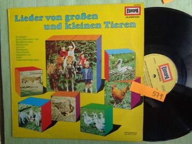 LP Europa Lieder von großen & kleinen Tieren NDR Vera Schink Volksweisen Bert Brac