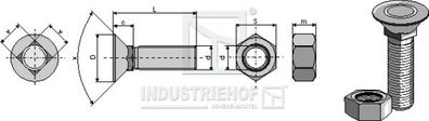 Pflugschraube DIN 608 M10x1x35 mit Sechskantmutter / 1035812