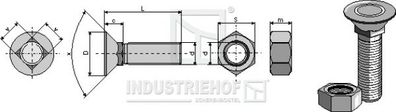 Pflugschraube DIN 608 M11 X 1,5 X 40 und Sechskantmutter / 114088