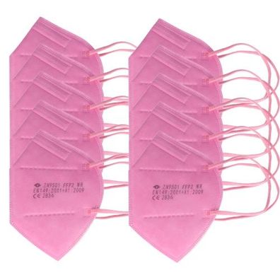 10 Stück FFP2 Maske Pink 5-Lagig, zertifiziert nach DIN EN149:2001 + A1:2009, part