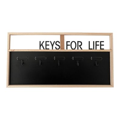 Schlüsselbrett Schlüsselboard Schlüsselleiste Schüsselkasten 5 Haken Holz B50cm