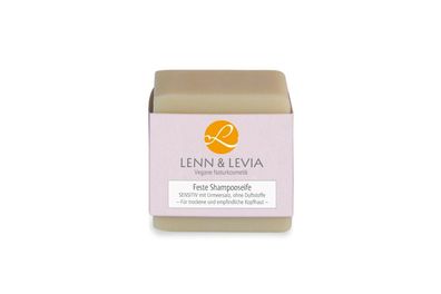 LENN & LEVIA Feste Shampooseife, Sensitiv, ohne Duftstoffe, 100 g, vegane Naturk