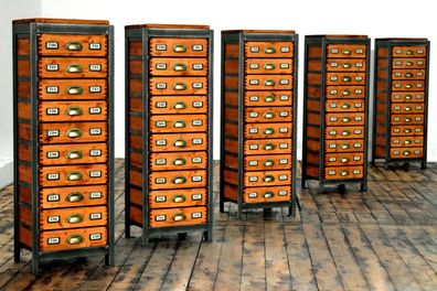 Schubladenschrank Antik Holz Teak Alt Kolonial Apothekerschrank Vintage