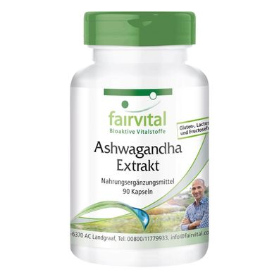 Ashwagandha Extrakt 500mg 90 Kapseln Wurzelextrakt mit 5% Withanolide - fairvital