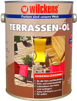 Wilckens 2,5l Terassen-Öl Teak Hartholz Pflege Garten Möbelpflege außen