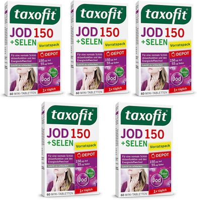 taxofit® Jod Depot 5x60 Mini Tabletten Schilddrüse Energie Stoffwechsel 3752812