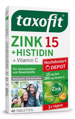 taxofit Zink Histidin Depot Abwehrkräfte Immunsystem 40 Tabletten PZN 10715473