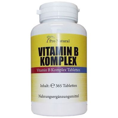 Pro Natural Vitamin B Komplex alle 8 B-Vitamine in einer Tablette 365 Tabletten