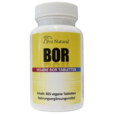 Pro Natural Bor 365 Tabletten 3 mg pro Tablette hochdosiert vegan Spurenelement