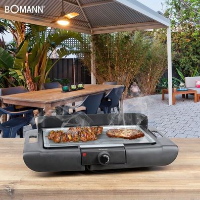 Bomann Barbecue-Tischgrill 36x25cm Windschutz BQ 2243 CB schwarz