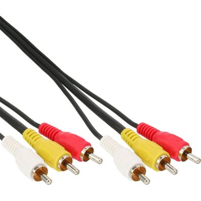InLine® Cinch Kabel; Audio/ Video 3x Cinch; Stecker / Stecker; 10m