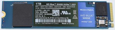 Western Digital WD Blue SN550 NVMe interne SSD 1TB, M.2 (WDS100T2B0C)