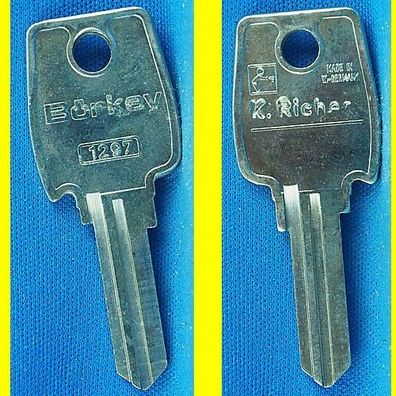 Schlüsselrohling Börkey 1297 für verschiedene L + F - Möbelzylinder, Stahlschränke