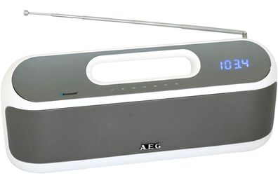AEG Bluetooth Stereo Lautsprecher weiß 4842 BTS LED Display