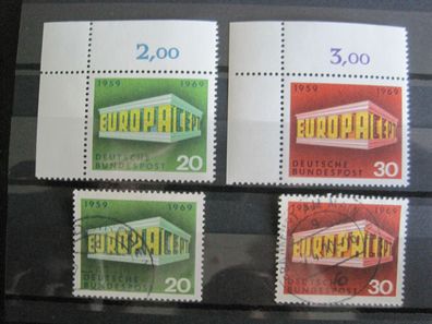 Bund MiNr. 583-584 Eckrand postfrisch * * & gestempelt (E 075)