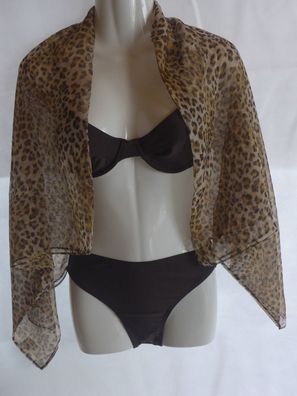 Damen Strandbolero Strand Bolero Leopard Muster One Size Einheitsgröße