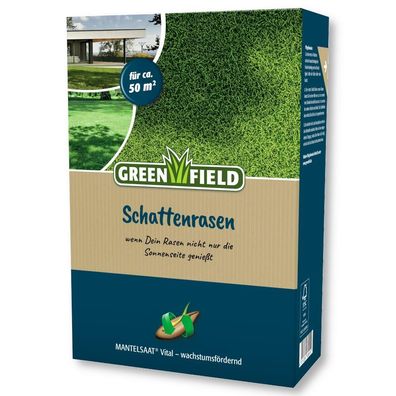 Greenfield Schattenrasen Mantelsaat 1 kg Rasensamen Grassamen Schattenlage