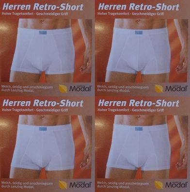 4er Pack Herren Retro Shorts Slips creme weiß Modal Gr. S 5, M 6, L 7, XL 8 NEU!