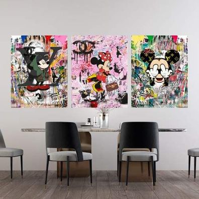 Wandbild | Leinwand | XXL | Deko | Mickey & Minnie | Disney | Street Art