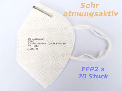 5 Stück FFP2 Atemschutzmasken von Xianghemao, CE 2834