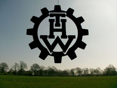 Technisches Hilfswerk THW das Logo aus 3mm Stahl in 40cm handgefertigt