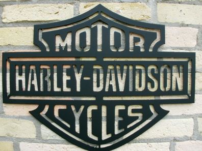 Wanddeko Harley Davidson Cycles -Schild aus 3mm Stahl in 60 cm + + Einzigartig + +